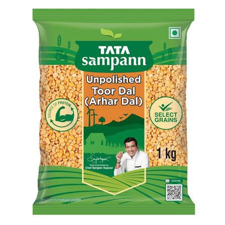 Tata Sampann Unpolished Toor Dal 1 kg ( Arhar Dal)