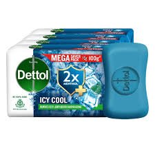 Buy Dettol Icy Cool Bathing Soap Bar 100g x 4 Fresh Online at ZipLance